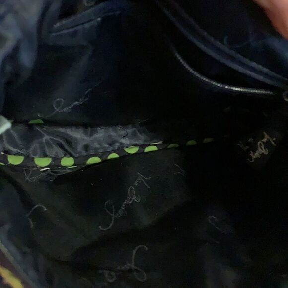 Vera Bradley Crossbody navy blue, green and white polkadot - Picture 6 of 7